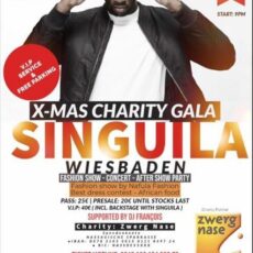 Heiße Party, guter Zweck: X-Mas Charity Gala mit R´n´B-Star Singuila, afrikanischem Essen und Modenschau